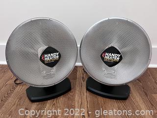 Set of 2 Handy Heater Heatwave Parabolic Space Heaters