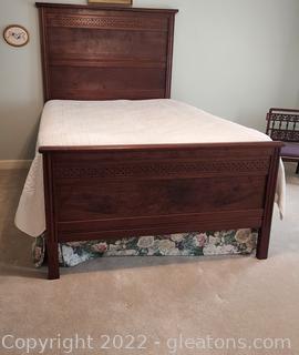 Gorgeous Antique Three Quarters Bed Includes Headboard, Footboard, Bed Frame (upstairs)