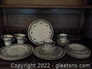 6-5pc Place Settings-Minton Grasmere Blue (English Fine Bone China 1973) 