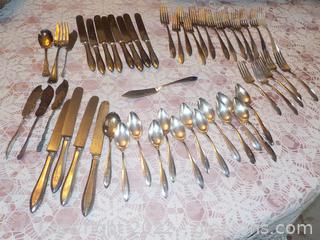 Mixed Silverplate Flatware Most Monogramed with an “S” (50 Total Pieces) 