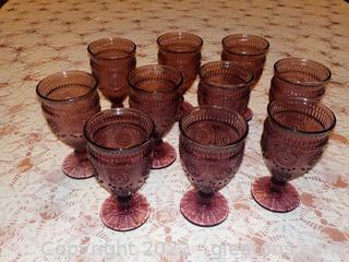 Set of 10 Pioneer Woman Adeline Embossed Footed Goblets 