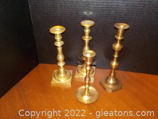 Brass Candlesticks.  The Pair is Solid Brass