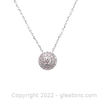 $1,080 Appraised Diamond 14k Pendant Necklace