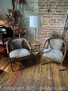 2 Plunkett Chairs & 1960s Lamp Table