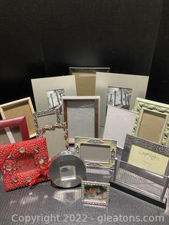 Unique Silver & Red Picture Frame Lot 