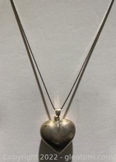 Sterling Vintage Heart Necklace