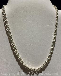 Sterling Disco Ball Chain Link Necklace