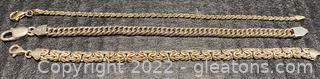 3 Sterling Silver Chain Bracelets