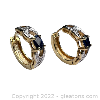 Sapphire Infinity Hoop Earrings