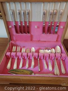 Gorgeous S. Kirk and Son 42 Pieces of Old Maryland Engr. Sterling Flatware 1936, No Monogram