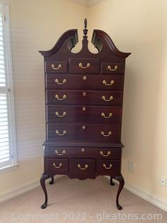 White of Mebane Mahogany Queen Anne Style Highboy