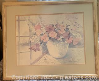 Framed Lithographed Reproduction Water Colors by Dawna Barton