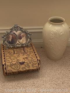 Ivory Lenox Vase and a Brighton Picture Frame 