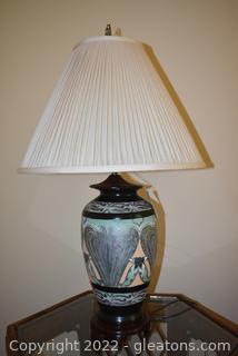 Vintage Reliance Lamp Co Hand Painted Porcelain Ginger Jar Lamp 