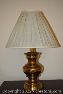 Vintage Heavy Brass Lamp with Shade 