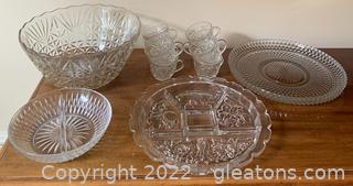 Vintage Arlington Punch Bowl and Other Cut Glass Pieces (12 pc)