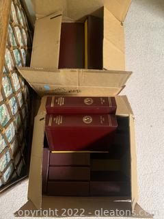 Two Boxes of Leather Cases Containing National Georgraphics