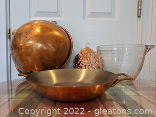 3 Copper Pieces and a Batter Bowl 