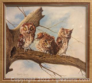 Limited Edition “Screech Owls” Signed Artist Printed by Charles Frace 