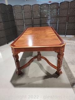 Gorgeous John M. Smyth Furniture Co. Dining Room Table Pictured with 2 Leaves