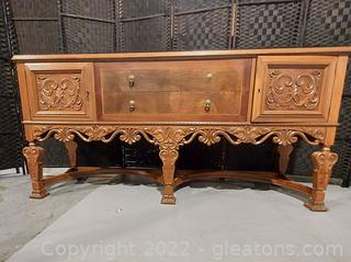 Lovely John M. Smyth co. 2 Drawer Buffet/Sideboard with Glass Protector Top