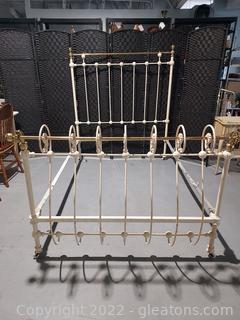Gorgeous Metal and Brass Ringpost Bed