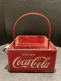 Vintage Original Vendor Embossed Coca Cola Stadium Bottle Carrier