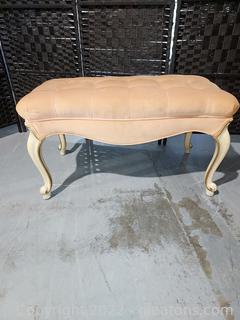 French Provincial Upholstered Bench with Tufted Seat