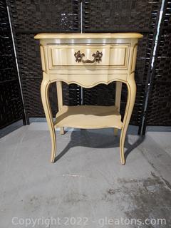 Lovely French Provincial 1 Drawer Nightstand