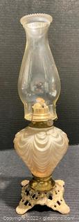 Antique Fostoria Glass Co. “Dorian” Oil Lamp
