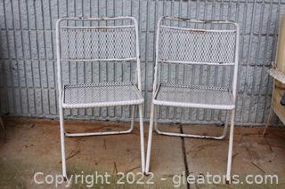Mid Century Folding Metal Chairs (12)