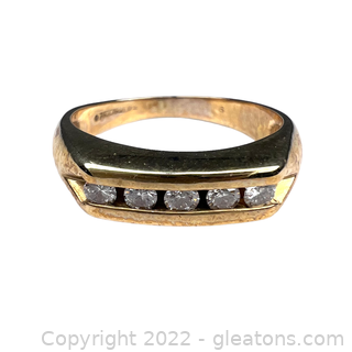 Artcarved 5 Diamond Channel Set Band in 14k Yellow Gold