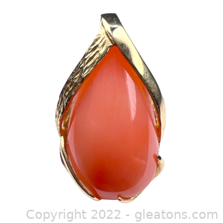 14K Yellow Gold Coral Ring