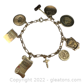 Gold Filed Charm Bracelet with a Couple of 14kt Gold Charms