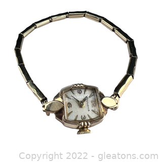 Ladies Vintage Bulova 10k Gold Filed Manual Watch