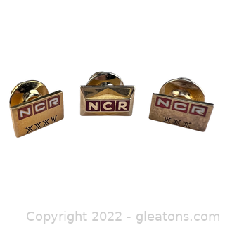 3 NCR Pins 10kt & 14kt Yellow Gold