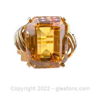 Gorgeous 18kt Yellow Gold Citrine Ring