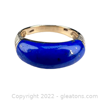 14kt Yellow Gold Lapis Lazuli Dome Ring