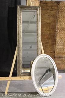 2 Silver Toned Wall Mirrors
