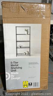 New in Box 5 Tier Metal Shelving Unit