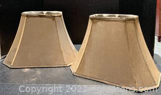 Two Tan Bell Style Lamp Shades 