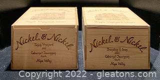 Nickel and Nickel Cabernet Wooden Wine Boxes with Lid and Inserts (2) 