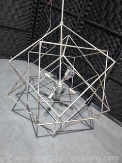 Modern Polished Nickel Cubist Chandelier