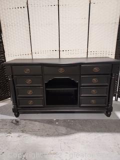 Very Nice Black Acme Furniture 9 Drawer Dresser/Media Cabinet
