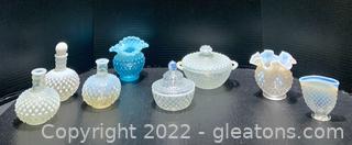 Moonstone Clear Opalescent Decorative Dish Collection (8 pcs)