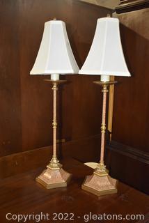 Pair of Candlestick Console Lamps
