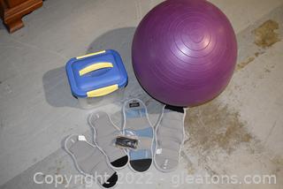Yoga Ball & Ankle Weights