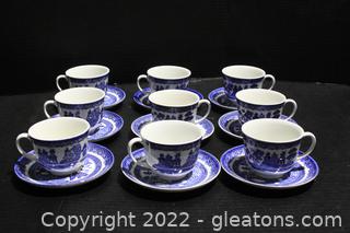 Johnson Bros Willow Blue Saucers & Cups