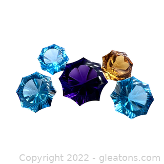 Loose Fancy Cut Gemstones - Swiss Blue Topaz, Amethyst & Citrine