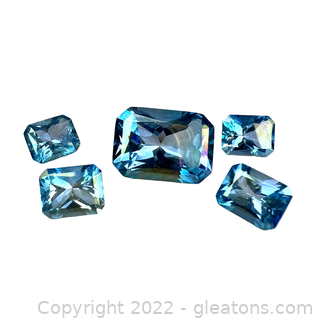 Loose Aqua Aura Quartz Gemstones